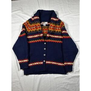VTG Melbourne Country Unisex Medium Cardigan Wool Blend Shawl Aztec Southwest